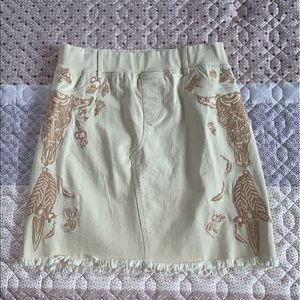 Umgee Khaki Embroidery Skirt